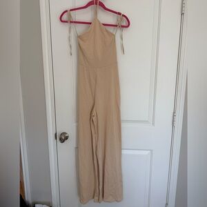 Zara Beige Halter Jumpsuit